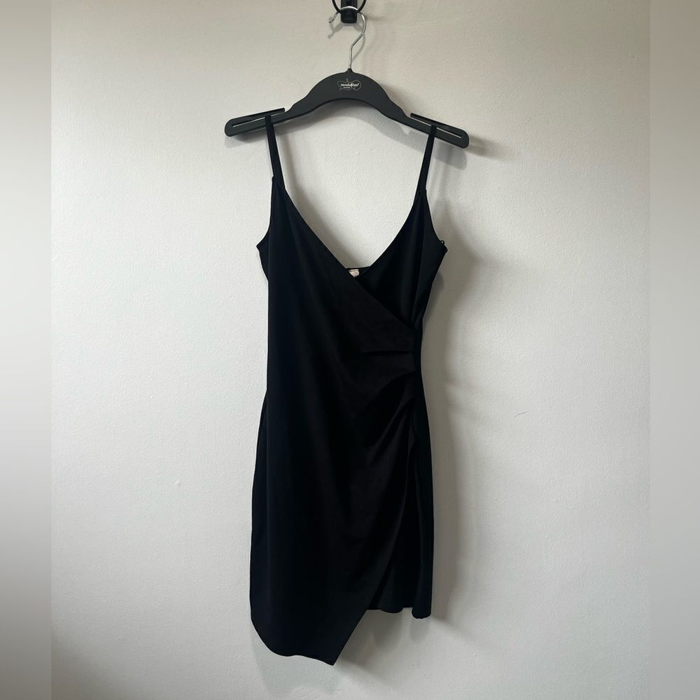 Francesca’s Alya Black Bodycon Side Swept Tank Dress XS